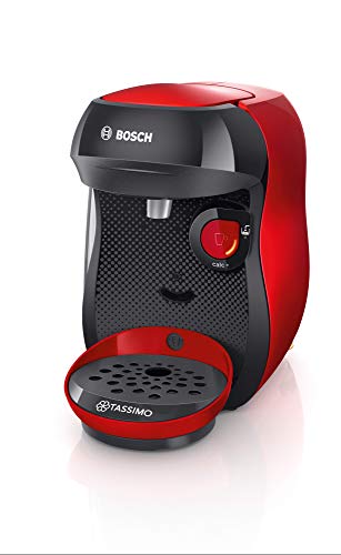 Bosch TAS1003 TASSIMO Happy Cafetera de cápsulas, 1400 W, color rojo y negro