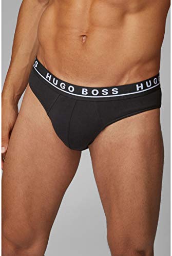 BOSS Brief CO/EL' Bóxer, Negro (Black 001), Large (Pack de 3) para Hombre