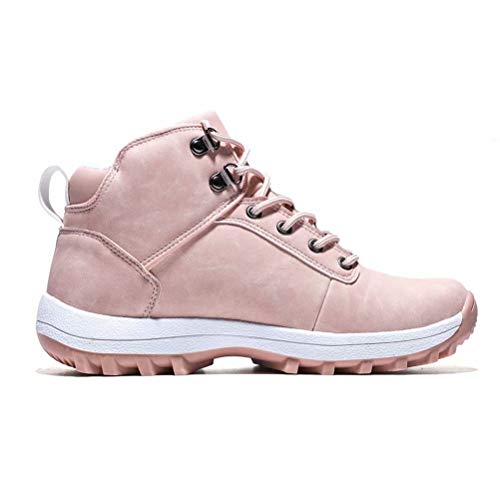 Botas de Nieve Hombre Mujer Botas de Invierno Zapatillas Trekking Impermeables Nieve Antideslizante Calientes Botines Rosado 38