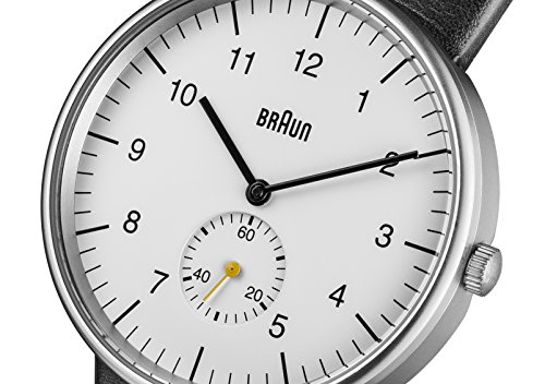 Braun BN0024WHBKG - Reloj analógico de caballero de cuarzo con correa de piel negra