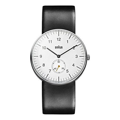 Braun BN0024WHBKG - Reloj analógico de caballero de cuarzo con correa de piel negra