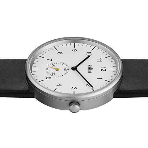 Braun BN0024WHBKG - Reloj analógico de caballero de cuarzo con correa de piel negra