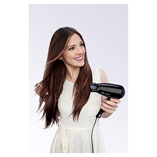 Braun Satin Hair 1 HD130 Style&Go - Secador de pelo viaje, multivoltaje, 1200W, negro