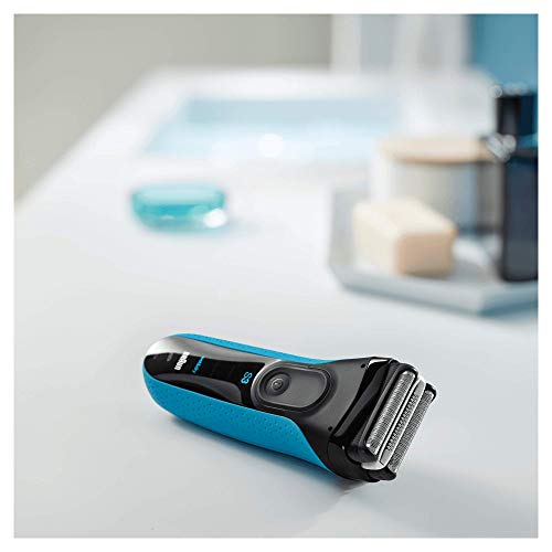 Braun Series 3 ProSkin 3010 s Afeitadora eléctrica hombre, Afeitadora Barba Inalámbrica y Recargable, Wet&Dry, Máquina de Afeitar para Hombre, Negro/Azul