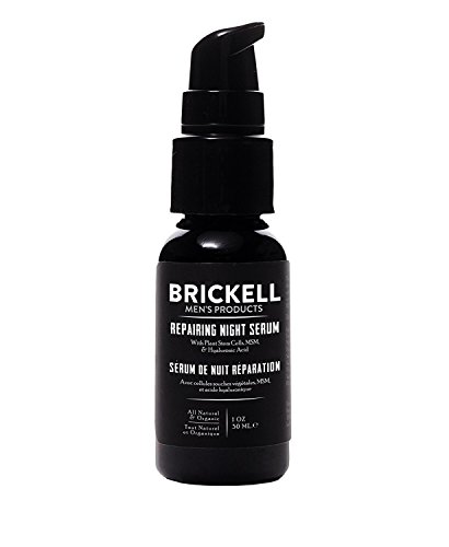 Brickell Men’s Products – Serum Antiedad Reparador de Noche para Hombres – Serum Facial Natural y Orgánico con Vitamina C (Sin fragancia) – 29 ml