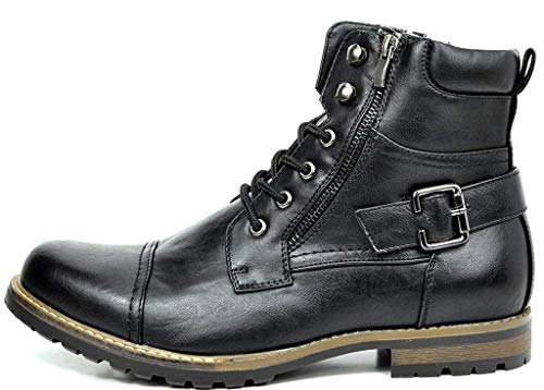 Bruno Marc Philly-3 Botas de Combate Militar para Hombres Negro 42.5 EU/9.5 US