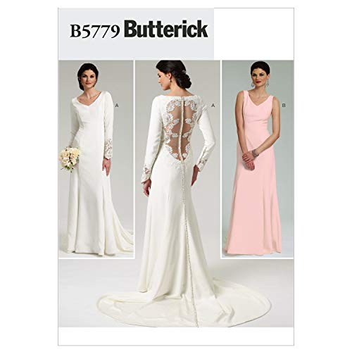 Butterick B5779 - Patrón de costura para confeccionar vestido de novia y de dama de honor