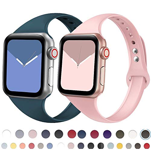 Bvcx Correa for Reloj de Apple Reloj Banda Manzana 5 4 3 2 Banda iWatch 42mm Correa 38 mm 44 mm 40 mm Silm Silicona pulseira Pulsera Correa de Reloj (Band Color : Coral 31)