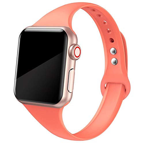 Bvcx Correa for Reloj de Apple Reloj Banda Manzana 5 4 3 2 Banda iWatch 42mm Correa 38 mm 44 mm 40 mm Silm Silicona pulseira Pulsera Correa de Reloj (Band Color : Coral 31)