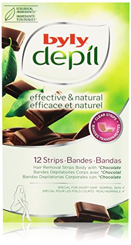 Byly - Depíl - Bandas depilatorias corporales con chocolate - 12 unidades