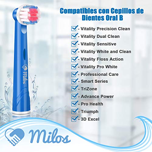 Cabezales de Recambio Oral B Infantil, Paquete de 4 Cabezales para Cepillo de Dientes Eléctricos para Niños de Milos