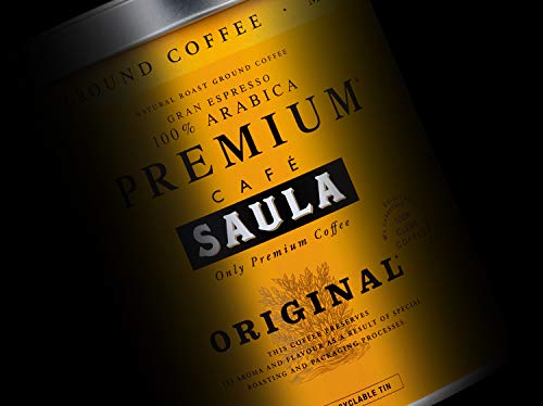 Café Saula, Pack 3 botes de 250 gr. Premium Original 100% arabica molido