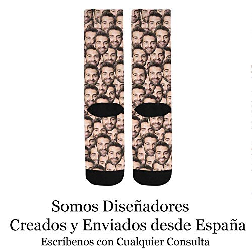 Calcetines Personalizados Con Cara - Sube tu Foto Nosotros hacemos el trabajo! - Calcetines Divertidos para Hombre y Mujer Unisex - Con Fotos Caras Nombres