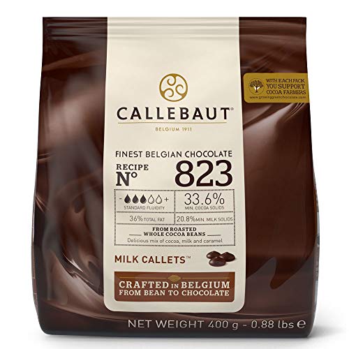 Callebaut N° 823 (33,6%) - Cobertura de Chocolate con Leche Belga - Finest Belgian Milk Chocolate (Callets) 400g