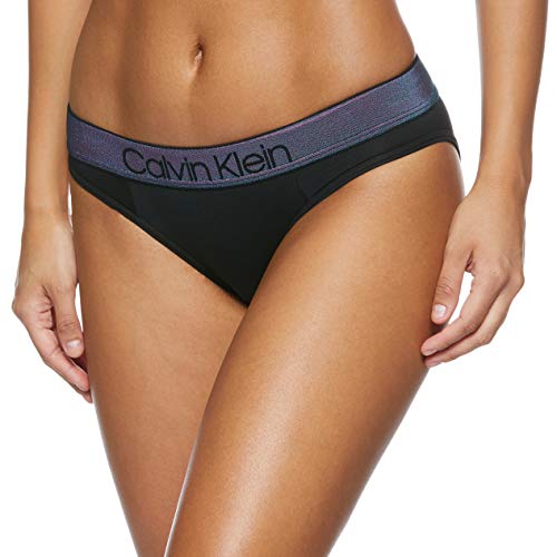 Calvin Klein Bikini Tanga, Negro (Black 001), 38 (Talla del Fabricante: Small) para Mujer