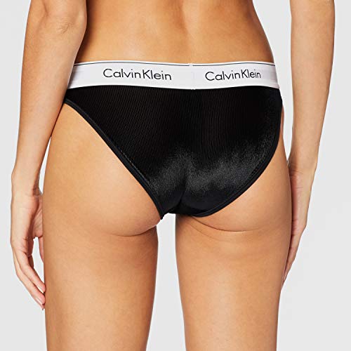 Calvin Klein Bikini Tanga, Negro (Black 001), 38 (Talla del Fabricante: Small) para Mujer