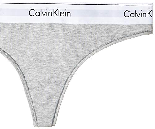 Calvin Klein Modern Cotton-Thong Tanga, Grau (GREY HEATHER 020), Medium para Mujer