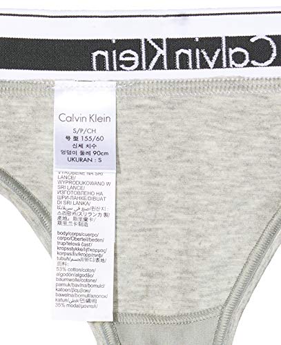 Calvin Klein Modern Cotton-Thong Tanga, Grau (GREY HEATHER 020), Medium para Mujer