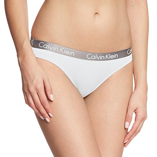 Calvin Klein Radiant Cotton-Bikini Lencería, Blanco (White 100), Medium para Mujer