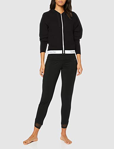 Calvin Klein Top Hoodie Full Zip Capucha, Negro (Black 001), Talla única (Talla del Fabricante: X-Small) para Mujer