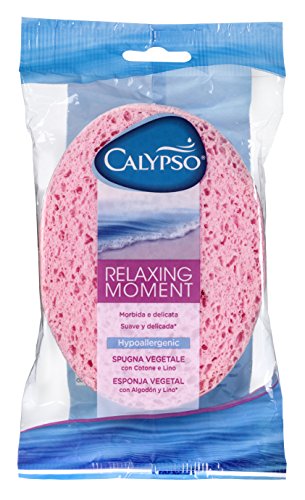 Calypso Body Emotion - Natural Relax - Esponja vegetal con algodón y lino (colores aleatorios)