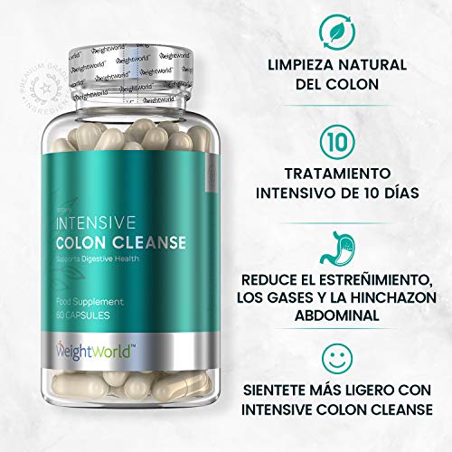 Cápsulas de Limpieza de Colon Natural, Colon Cleanse | Enzimas digestivas y Fibra para el intestino, Probiótico con Lactobacillus, Para Estreñimiento, Gases, Colon Irritable y Hinchazón abdominal