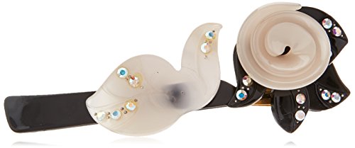 CARAVAN PEARL & BLACK ROSES TIGHT BARRETTE