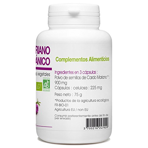 Cardo Mariano Orgánico - Silybum marianum - 300mg - 200 cápsulas vegetales