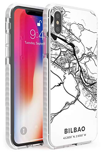 Case Warehouse Mapa de Bilbao, España Impact Funda para iPhone XR TPU Protector Ligero Phone Protectora con Viaje Pasión De Viajar Europa Ciudad Calles