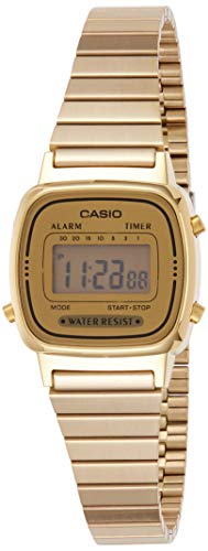 Casio Reloj Digital para Mujer de Automático con Correa en Acero Inoxidable con tonalidades Doradas LA670WGA-9D