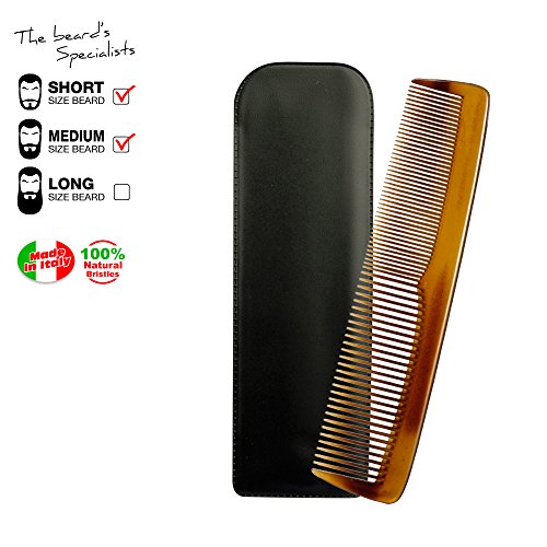 Cepillo barba y peine bigote. Brush and comb for beard. 100% made in Italy.