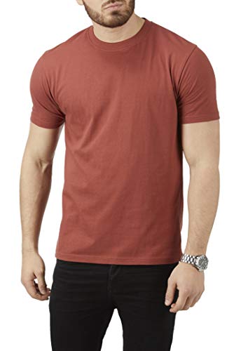 Charles Wilson Paquete 5 Camisetas Cuello Redondo Lisas (Medium, Orange Sunset)