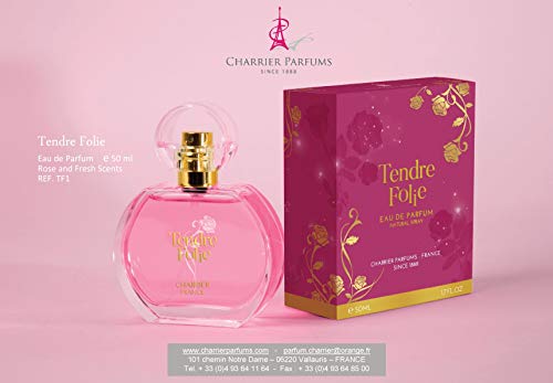 Charrier Perfums Tendre Folie Spray Agua de Perfume Rosa 50ml TF1_xx