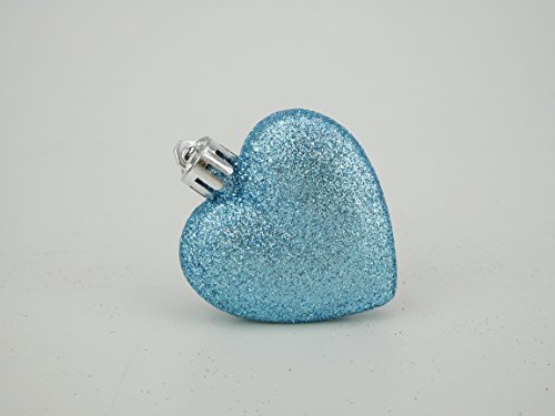 CHRISTMAS CONCEPTS LTD 8 x 60 mm Azul Hielo del corazón del Brillo Forma de árbol de Navidad de Las chucherías