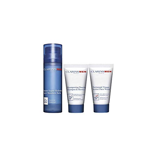 Clarins 57919 Set Men Balsamo Hidratante, Champu y Gel Limpeza Rostro, 110 ml