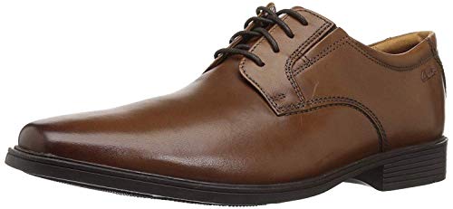 Clarks Tilden Plain Zapatos de cordones derby Hombre, Marrón (Dark Tan Lea), 42