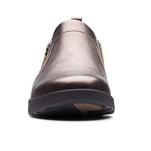 Clarks Un Adorn Zip, Mocasines, Beige (Pebble Metalic Pebble Metalic), 41 EU