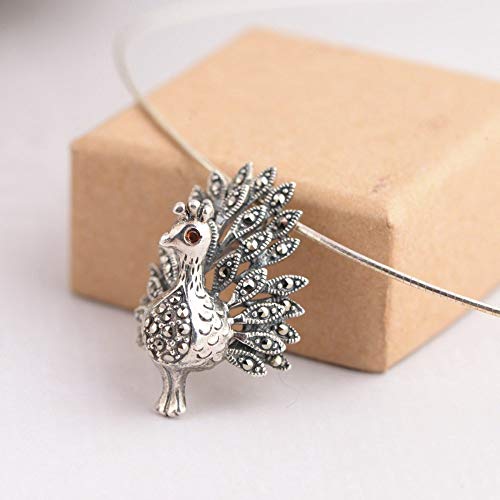 Colgantes De Plata 925 para Mujer,Personalidad Tridimensional Chainless Moderna Forma De Peacock Encante para Lenceria Vacaciones Regalo Regalo De San Valentín Navidad Regalo Joyería Actual