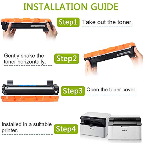 Color puro TN1050 Cartuchos de tóner Repuesto para Brother TN-1050 Compatible para Borhter HL-1110 DCP-1510 HL-1210W DCP-1610W HL-1112 MFC-1810 HL-1212W MFC-1910W DCP-1612W DCP-1512 (Negro, 2 Piezas)