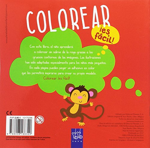 Colorear ¡es fácil! Rana: Con adhesivos