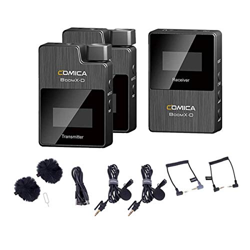 COMICA BoomX-D D1 2.4G Transmisor y receptor de micrófono inalámbrico Videografía Accesorios Grabación de audio portátil con pilas opciones (2x transmisor y 1x receptor, estándar)