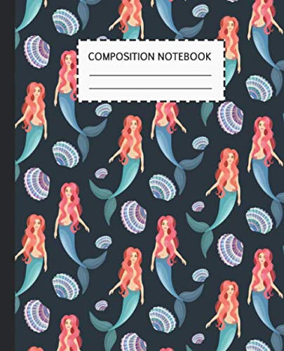 Composition Notebook: Deep Sea Mermaid Wide Ruled Paper Notebook journal Wide Ruled Blank Lined Workbook for Kids Girls