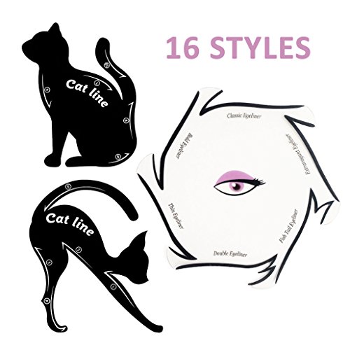 Conjunto Modelo de Eyeliner para el Eye-Liner Parfait por Blissany, Cat ojos, ojos Stencil 16 Styles, Double Wing, Extravagant Cat, Arabic Eyeliner de 2 piezas