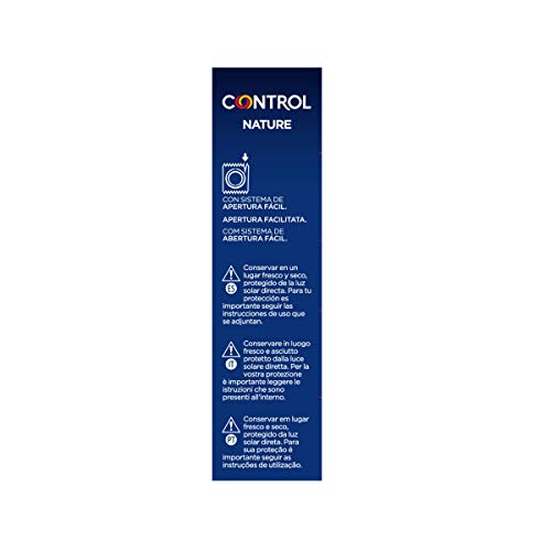 Control Preservativos Nature - Caja de condones, gama placer natural, lubricados, perfecta adaptabilidad, sexo seguro, 12 unidades