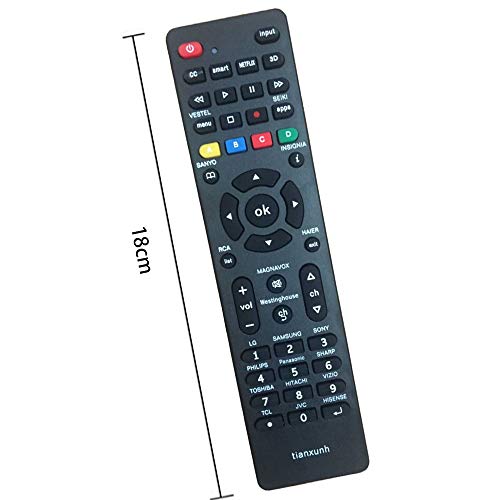 Control Remoto Universal de TV para Samsung, Vizio, LG, Sony, Panasonic, Smart TV, HAIER, Toshiba, Philips, TCL, Hitachi, Hisense - con 3D, Netflix, Botones APPS