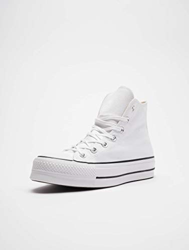 Converse Chuck Taylor CTAS Lift Hi, Zapatillas para Mujer, Blanco (White/Black/White 102), 38 EU