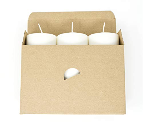 Coraz Home - Juego de 3 velas de cera natural sin perfume, sin parafina, 70 mm x 130 mm, cada vela de noche, sin plástico, en caja de papel kraft