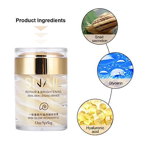 Crema de Baba de Caracol para Día y Noche, Nutre y Repara Reducir las Arrugas y Líneas Finas, Snail Face Humectante Naturales Cream para Mujer y Hombre,128g