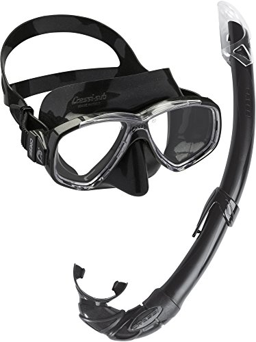 Cressi Perla Mare Conjunto Combinado de máscara de Buceo y Snorkel, Unisex Adulto, Negro, Talla única