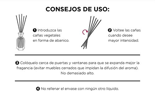 CRISTALINAS. Ambientador Mikado Clásico. Difusor con Varillas de ratán. Formula sin Alcohol. Máxima duración, hasta 16 semanas. Aroma Mora (Mora, 180 ml)